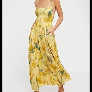 Free People NELLI Golden Sun Maxi Dress Size 0
